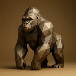 🦍 Low Poly Gorilla 3D Model STL
