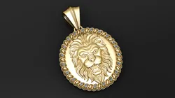 Majestic Lion King Medallion 3D Print Model in Pendants 610889