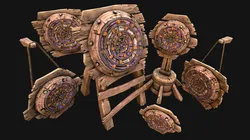 Medieval Wooden Target Dartboard Shooting Range Furniture