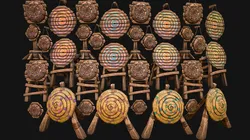 Medieval Wooden Target Shooting Range Furniture Pack