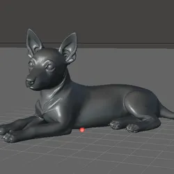 miniature pinscher puppy laying