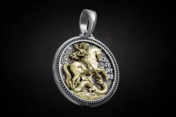 Saint George Round Relief Pendant