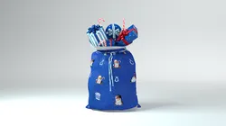 Santas Blue Gift Bag