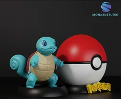 Squirtle Pokeball Display Stand 3D Print Model STL Free 3D Print Model in Toys 611372