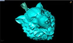 Wolf pendant - Dog pendant - Mens pendant - N2274 3D Print Model in Pendants 610731