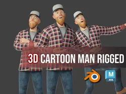 Young 3D Cartoon Man or Man Character