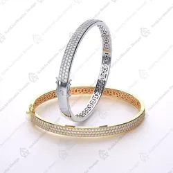 Bangle Bracelet with round gemstones 001