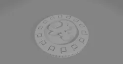 Coin, arrow token and spiral for Santorini boardgame