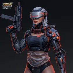 Cyberpunk Android "Aiia" / Futuristic Female Robot Figure
