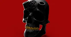 Demon Skull - with cut horns - Fridge Magnet