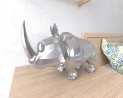 Digital Art STL Descărcare - Rhyno Lowpoly Low Poly - RandomThings