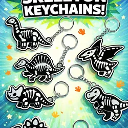 dinosaur skeleton keychains