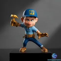 Fix-It Felix Jr Split Figure Character Base 3D Print Model 3D Print Model in Toys 614667