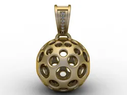 GeoSphere Orb Pendant Hollow Multi-Hole Luxury Jewelry STL 3D Print Model in Pendants 614486
