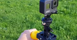 Gimbal for selfie stick (two degrees of freedom)