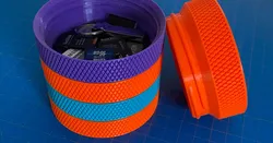 Knurled Container Modular Threaded Stackable