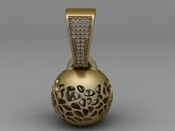 Lattice Orb Pendant Luxury Openwork Sphere Jewelry STL 3D Print Model in Pendants 614468