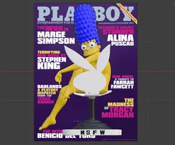 Marge Simpson Playboy cover magazine 3D Print Model in Woman 614771
