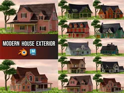 Modern House Exterior - 10 Pack