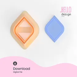 Rhombus Geometric Cutter Set for polymer clay earrings