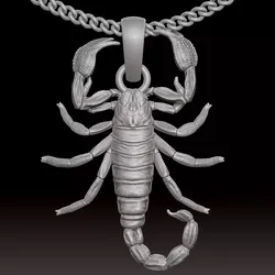scorpion pendant Sculpture jewelry gold necklace