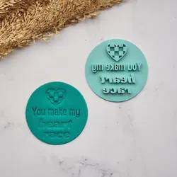 You Make My Heart Race Cookie Cutter - Heart Racing Valentine's Day Love Stamp