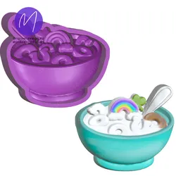 3D Lucky Charm Cereal Bowl Bath Bomb STL Mold