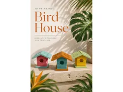 3D Printable Tropical Bird House | Garden Decor