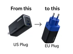 Anker 737 (120W) Charger – US to EU Plug Conversion Adapter (3D Printable)
