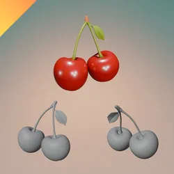 Cherry Fruit Pair – Realistic STL + GLB Model for 3D Printing