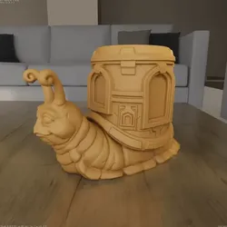 Cute Snail House Planter STL 3D Model Desktop Organizer