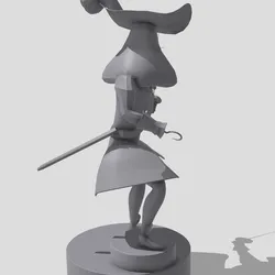 Figurine 3D Pirate Stylisé - Adventurer character with sword
