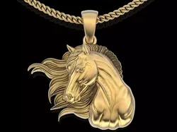 Horse pendant  gold jewelry printable 3D model