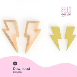 Lightning Bolt Polymer Clay Cutter for polymer clay earrings