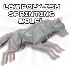 Low Poly-Ish Wolf Sprinting