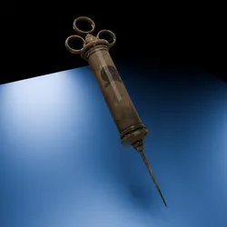 Medieval Syringe 3D Model | Low Poly Medical Tool, UV Mapped & Textured