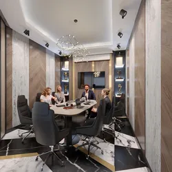 Ready-made 3D scene of a modern office space with multiple rooms