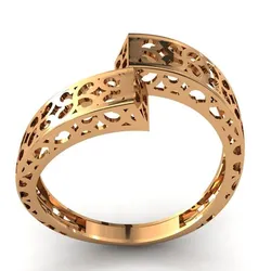 Women Rings Modern Filigree Double Head Rings Jewelry Women Ring STL 3DM PrintReady