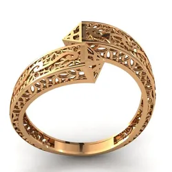 Women Rings Modern Filigree Double Head Rings Jewelry Women Ring STL 3DM PrintReady