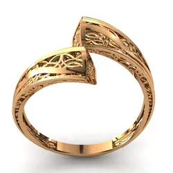 Women Rings Modern Filigree Double Head Rings Jewelry Women Ring STL 3DM PrintReady