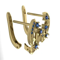💎 Elegant Gemstone Hoop Earrings – Premium 3D Jewelry STL
