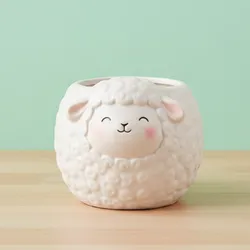 flowerpot, pen, container, multipurpose, sheep, lamb, kawaii cute, decoration, home