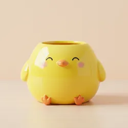 flowerpot, pot, pen, container, multi-purpose, chicken, kawaii cute, home, decoration, home, chicken, duck