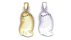 Golden Fish Pendant 3D Print Model in Pendants 597058