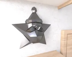 Home Decorations & Ornaments STL تنزيل - سانتا كلوز ستار لوبولي منخفض بولي منخفض بولي - RandomThings