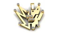 ICED OUT CZ DIAMOND PENDANT 3D PRINTABLE MODEL 3D Print Model in Pendants 616460