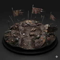 Medieval Battlefield Diorama  Fallen Warriors Ground