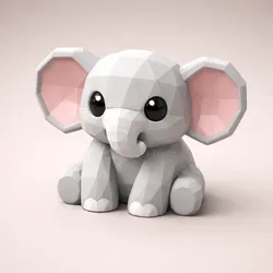 Polygonal Baby Elephant