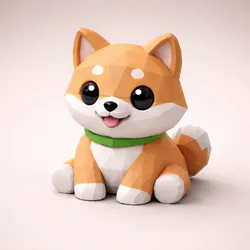 Polygonal Baby Shiba Inu
