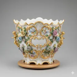 pot, pot, container, pen, vase, rococo style, flowers, decorative, home